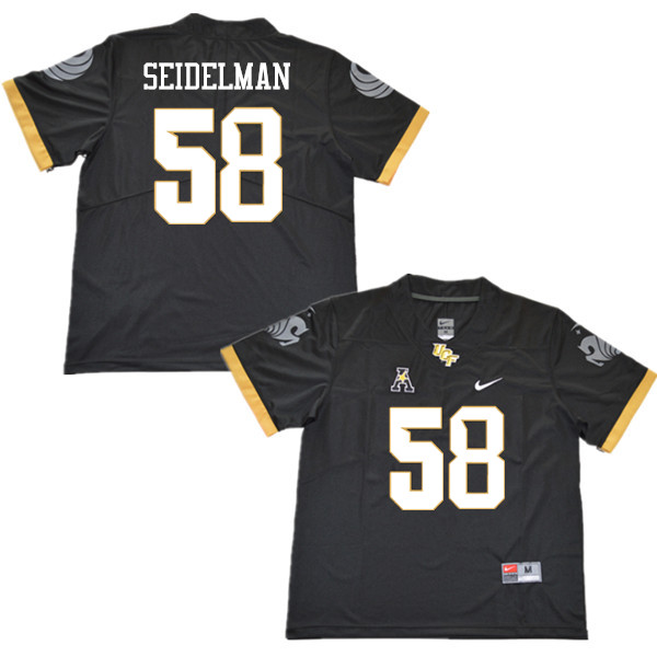Men #58 Eric Seidelman UCF Knights College Football Jerseys Sale-Black